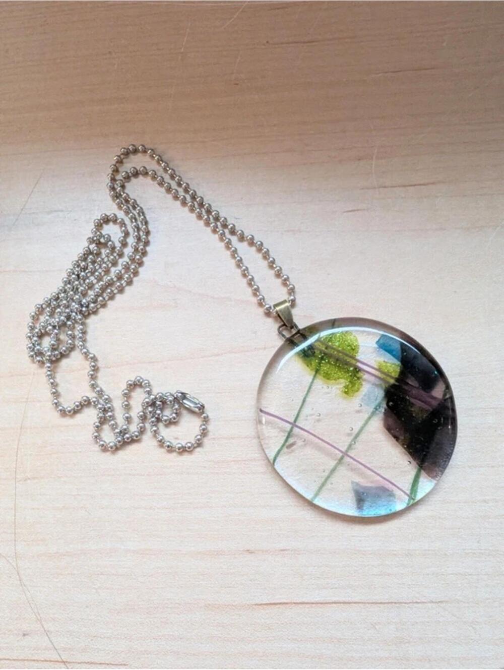 Dichroic Glass Necklace Handmade
